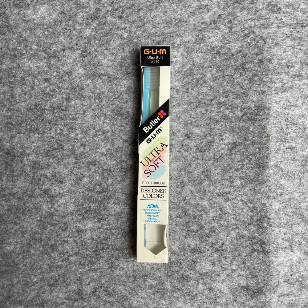 VTG Butler GUM 449 Adult Compact Ultra Soft Toothbrush Designer Colors USA Lot 3